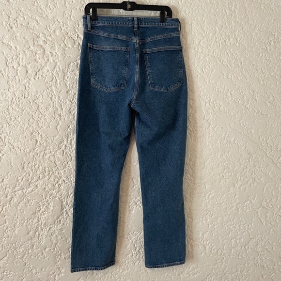 Agolde High Rise Straight Leg Stovepipe Jeans, Dark Blue Denim, Women's 29 - Picture 5 of 14